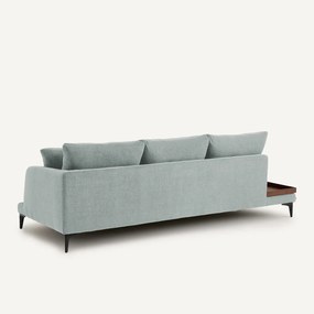 Halve bank met tafelblad, van gevlochten polyester, MODERNISTE