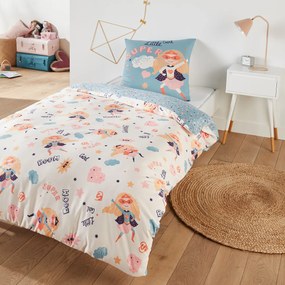 Bedset in recycled microvezel, vierkante kussensloop