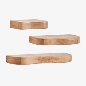 Set Van 3 Wandplanken In Acaciahout Nireimi Acacia Bruin - Sklum