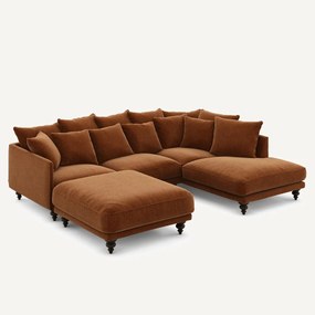 Voetenbank van fluweel chenille, Lazare