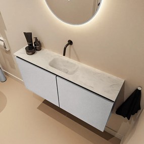 Mondiaz Ture DLux toiletmeubel 100cm plata met wastafel opalo midden zonder kraangat