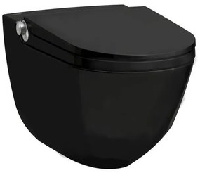 Laufen Cleanet RIVA Douche WC 35.5x60x41.5cm diepspoel incl. closetzitting met deksel en softclose keramiek mat zwart mat h8206917160001
