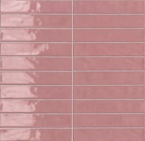 Wandtegel roze visgraat Sartoria Vernici 25x5cm berry darquiri glans gerectificeerd