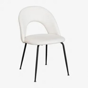 Eetkamerstoel Bekleed Met Glorys Deluxe-stof Crème Beige & Zwart - Sklum