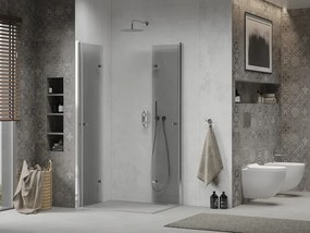 Mexen Lima Duo opvouwbare douchecabine 100 x 80 cm, transparant, chroom - 856-100-080-02-00