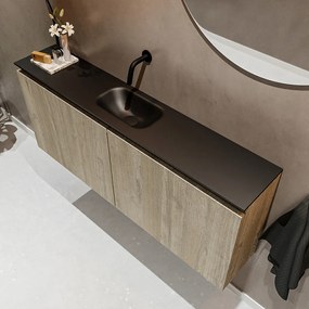 Mondiaz Ture 120cm toiletmeubel light brown grey met wastafel urban midden geen kraangat