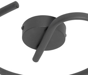 Design plafondlamp zwart met goud 3-lichts rond - Noud