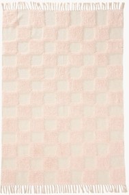 Handgeweven hoog-laag katoenen vloerkleed Caro