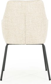 Eleonora Indy Stoel Met Armleuningen Beige Geweven Stof