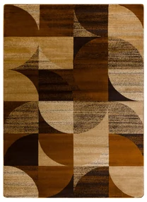 Tapijt ROYAL H387 Geometrisch - bruin / mosterd beige