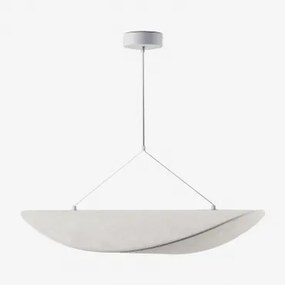 Led Hanglamp Van Stof Zelvon Wit & ↔︎ 80 Cm - Sklum