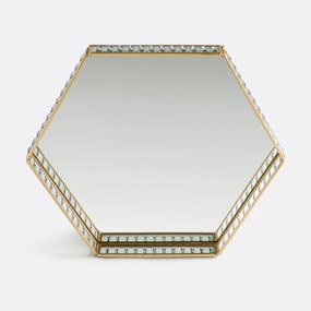 Mandje in messing en glas L30 cm, Uyova