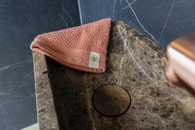 Saniclear Dark Emperador fonteinset met rechte kraan in geborsteld koper