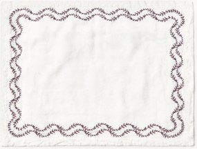 Handgeborduurde placemats Ivy van gewassen linnen, 2-delig