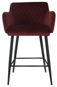 House of Rebels Barkruk - Beau - 65cm - Velvet - Bordeaux Rood - House of Rebels