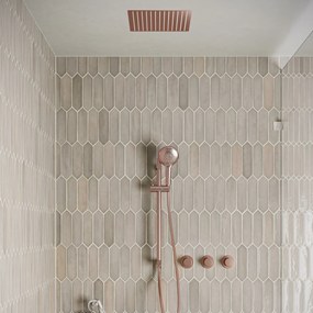 Saniclear Plus inbouw regendouche met inbouw douchekop 30x30cm, glijstang en 2 standen handdouche geborsteld koper