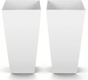 VEVOR Bloempot 325x325x665 mm 2-delige set, bloempot, plantenbak, PP plantenbak met binnenpot en drainagegaten, geschikt voor kamer- en tuinplanten, wit