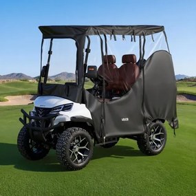 VEVOR golfkarhoes gemaakt van 420D Oxford-stof voor 2- en 2+2-zits golfkarren, beschermhoes voor de meeste golfkarren van Club Car, Yamaha, EZGO en Honda, PVC-coating en winddicht ophangsysteem.