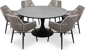 Flair Chianti dining tuinset 158xH75 cm 7 delig grijs rope