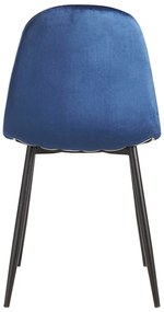 Set 4 Stoelen Teok Zwart Fluweel