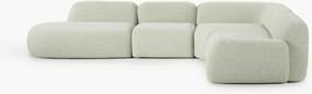 Modulaire bouclé XL hoekbank Wolke met chaise longue