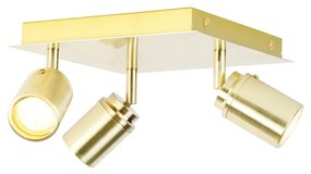 Moderne badkamer spot messing vierkant 3-lichts IP44 - Ducha