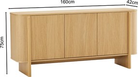 Eiken Dressoir Scandinavisch - 160x42x75cm.