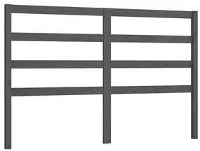 vidaXL Hoofdbord 126x4x100 cm massief grenenhout grijs