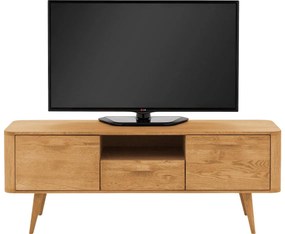Goossens Tv Meubel Bjarte, 2 deuren 1 lade 1 open vak 135 cm breed