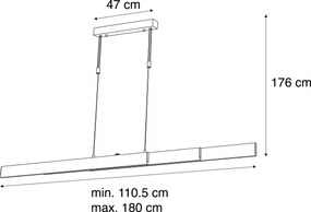 Moderne verstelbare hanglamp zwart incl. LED dimbaar - Lamba