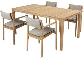 Liam Levi dining tuinset 5 delig 180x100xH75 cm teak 4 Seasons Outdoor