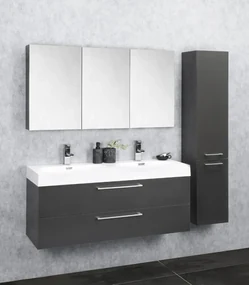 Differnz Somero badmeubelset 120cm/spiegelkast antraciet