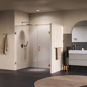 Brauer Void profielloze nisdeur 170cm met draaideur 70cm aan muur koper geborsteld PVD
