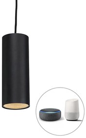 Smart hanglamp zwart incl. WiFi GU10 - Tubo Design, Modern GU10 cilinder / rond Binnenverlichting Lamp
