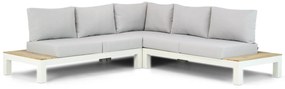 Loungeset 5 personen Aluminium/Teak Wit Lifestyle Garden Furniture Ravalla