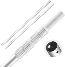 VEVOR Pool Pole Zwembadpaal (1-3,65 m), Reinigingspaal voor zwembaden, Professionele verstelbare telescoopsteel met verlengstok, Reinigingsstang voor borstel, Zuigkop, Skimmernet