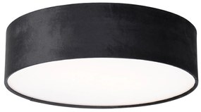 Moderne plafondlamp zwart 40 cm met gouden binnenkant - Drum