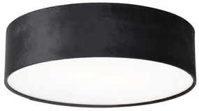 Stoffen Moderne plafondlamp zwart 40 cm met gouden binnenkant - Drum Modern E27 cilinder / rond Binnenverlichting Lamp