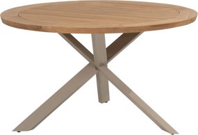 Prado dining tuintafel 130 cm rond teak met latte onderstel Taste 4SO