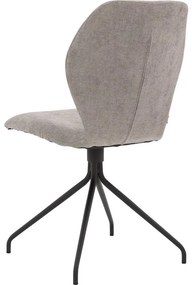 Goossens Eetkamerstoel Hera lichtgrijs stof leuning, modern design