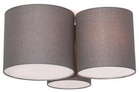 Stoffen Moderne plafondlamp taupe 3-lichts - Multidrum Modern E27 rond Binnenverlichting Lamp