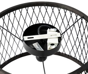 Landelijke plafondlamp zwart rotan 40 cm IP44 - Calamus