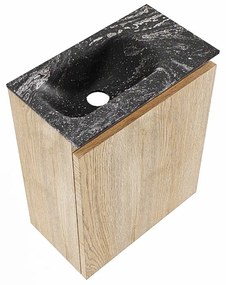 Mondiaz Ture DLux toiletmeubel 40cm washed oak met wastafel lava links met kraangat