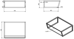 Sapho Industrial wastafel frame mat zwart 60cm