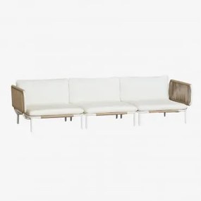 Tuinset Met Modulaire 3-zitsbank Met 2 Hoekmodules Van Roubly-staal Beige Amandelroos - Sklum