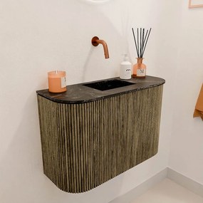 Mondiaz Joya DLux 65cm toiletmeubel ronding links/rechts dusk met wastafel faye midden zonder kraangat lava