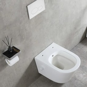 Mueller Afesta randloos toiletpot met bidetsproeier warm/koud wit mat