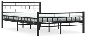 vidaXL Bedframe staal zwart 140x200 cm