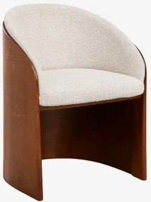 Set Van 4 Eettafelstoelen Van Eikenhout En Keluna Bouclé Crèmebeige Boucléstof - Sklum