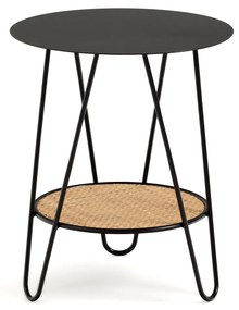 Bijzettafel in metaal en rietstengels Rosali